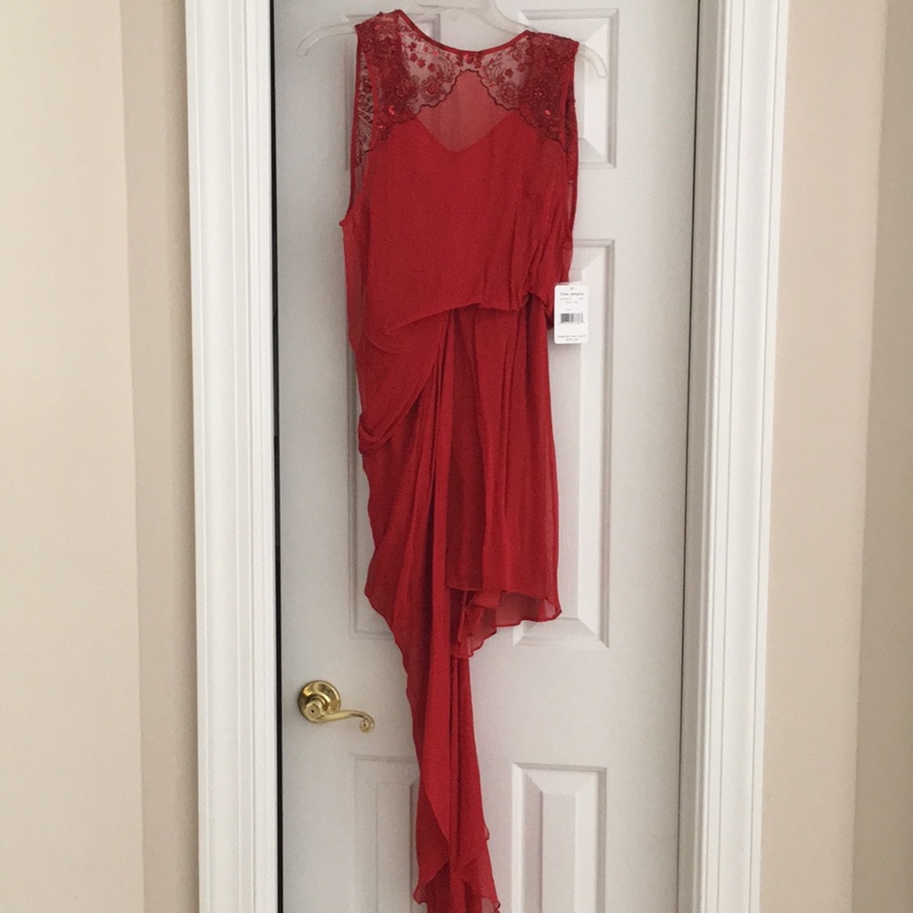 Chili red Asymmetrical Free People dress